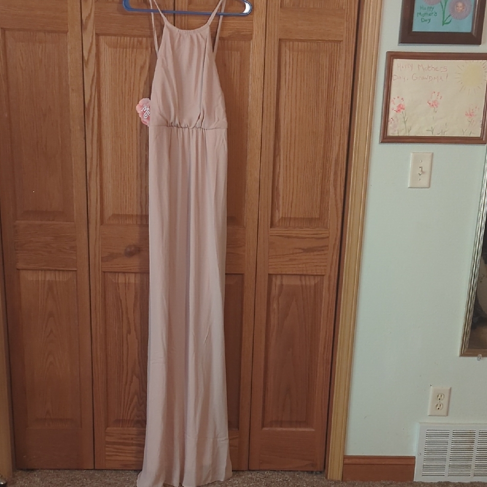 Show Me Your MuMu Taupe Maxi Dress